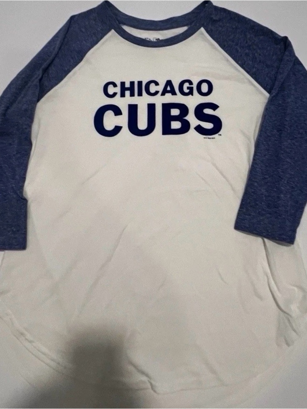 Chicago Cubs Long Sleeve Raglan Tee - White & Navy
